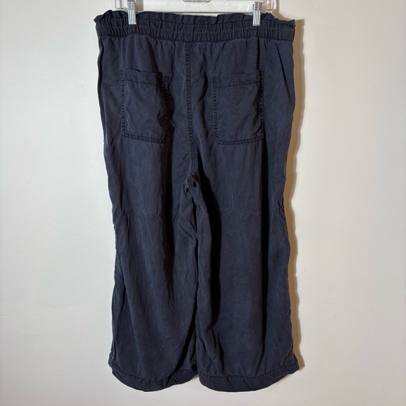 LOFT Black Wide Leg Drawstring Pants‎ Size Large 100% Lyocell - Picture 7 of 9
